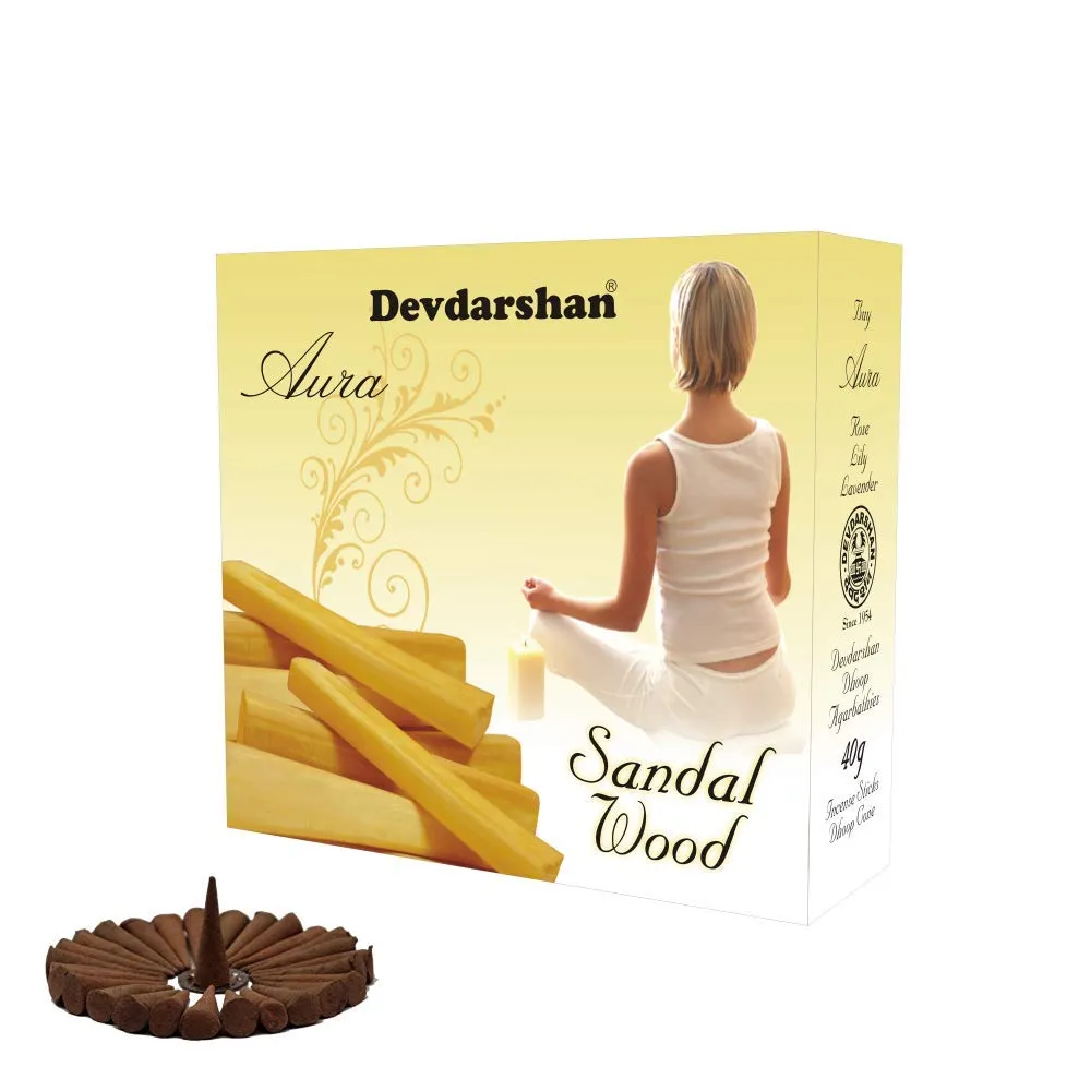 Devdarshan Aura Dry Dhoop Cones Combo Pack of 2 Boxes with 8 Fragrance