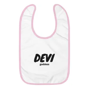 DEVI - goddess Embroidered Baby Bib