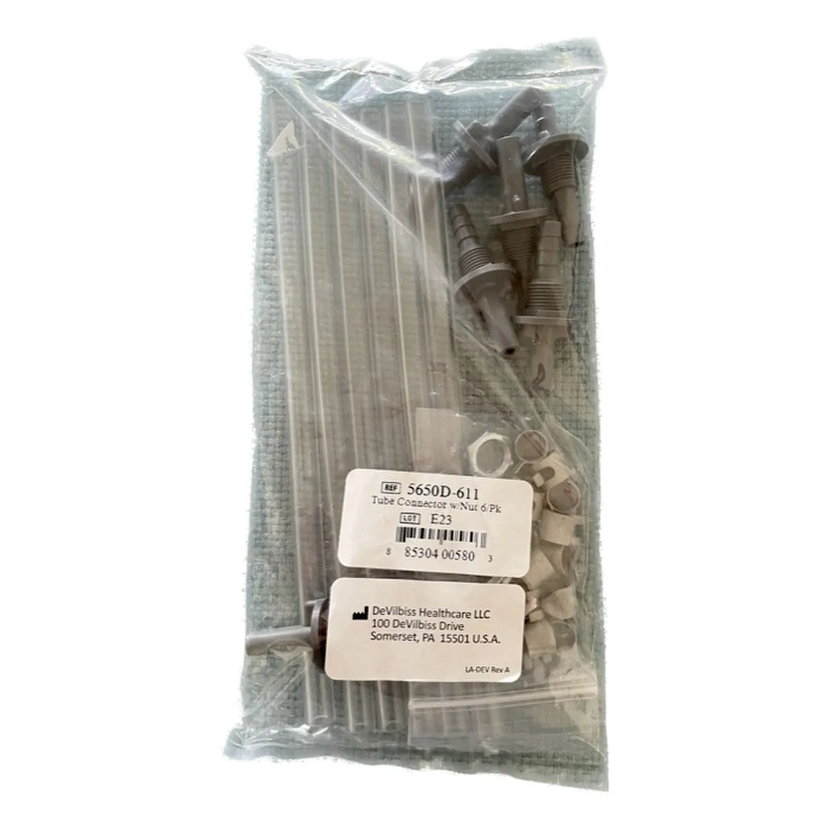 DeVilbiss Hose Tubing Connector, Gray, For Pulmo-Aide 5650D