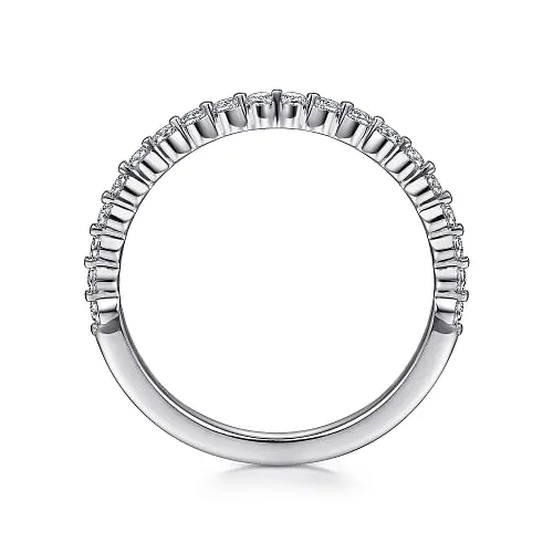 Devinne - 14K White Gold Single Prong Diamond Anniversary Band - 0.25ct