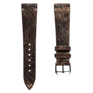 Dexter Cracked Finish Leather Watch Strap - Gloss Mahogany