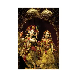 Dharvika Innovations Radha Krishna Poster Sparkle Coated Self Adhesive Waterproof Vinyl Print Without Frame (24 x 36 inch)