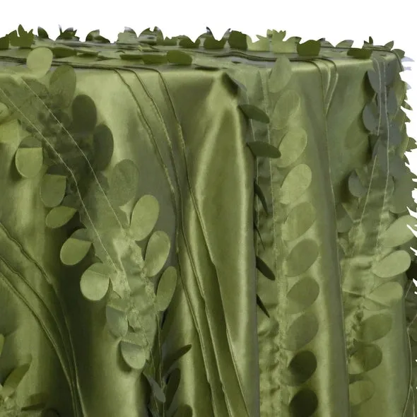 Diagonal Taffeta Table Linen in Olive