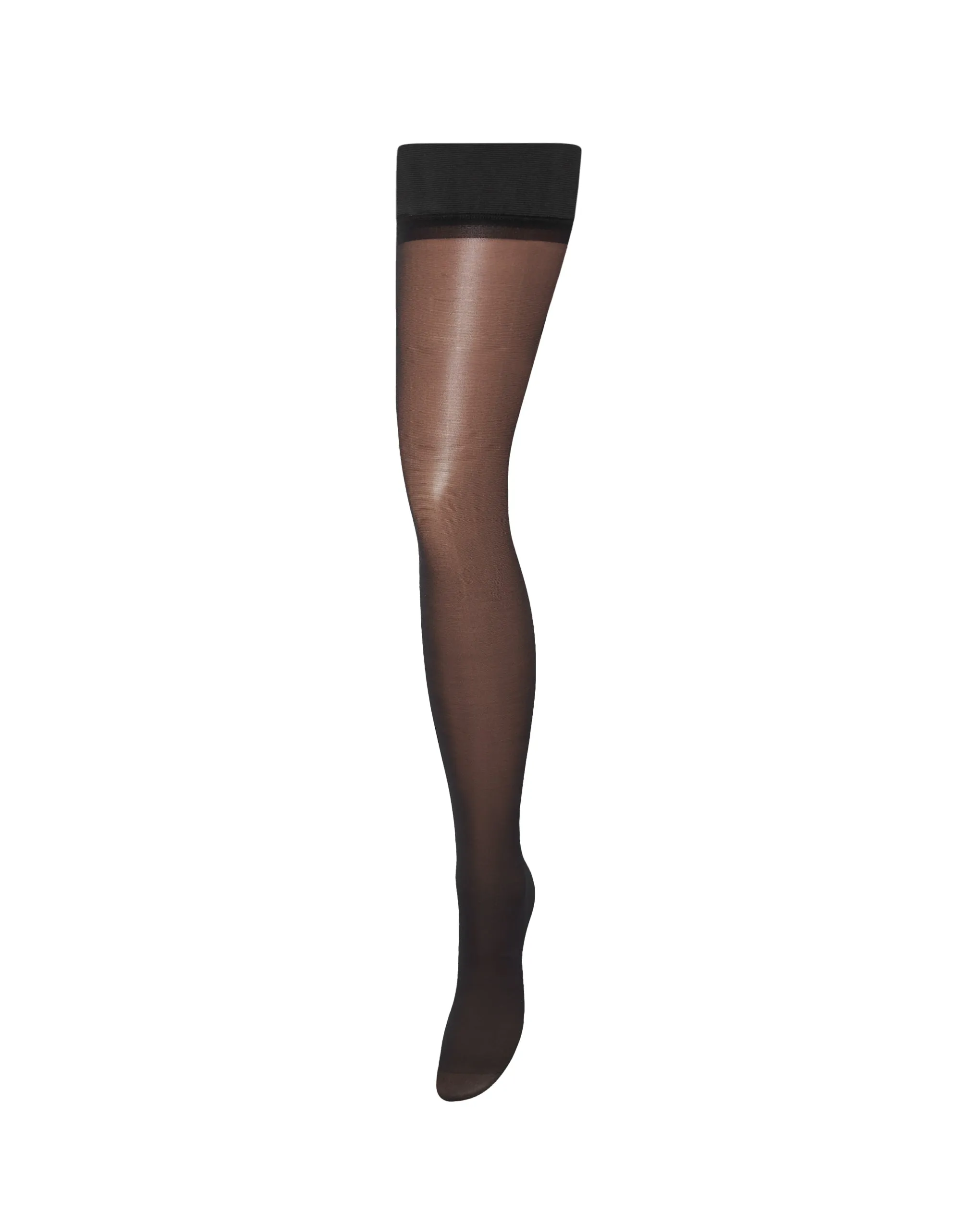 Diamante Back Seam Leg/Plain Top Stockings Black