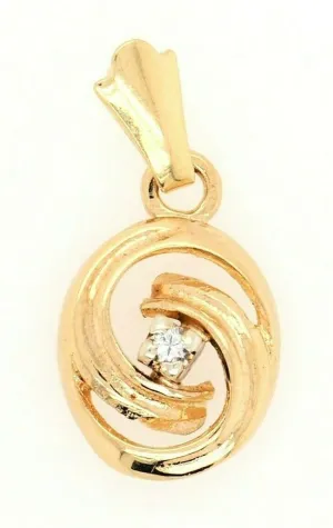 Diamond 9ct Yellow Gold Swirl Pendant