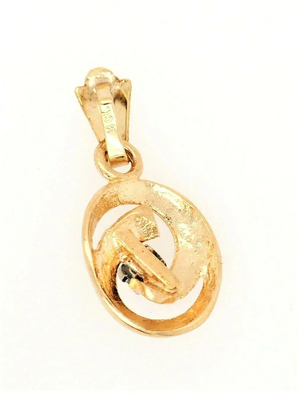 Diamond 9ct Yellow Gold Swirl Pendant