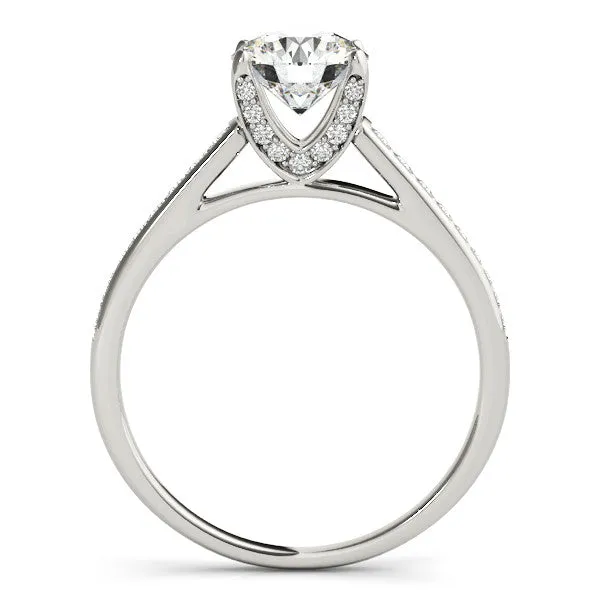 Diamond Accented Moissanite Center Engagement Ring - Fina