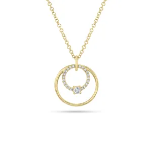 Diamond & Gold Open Circle Pendant