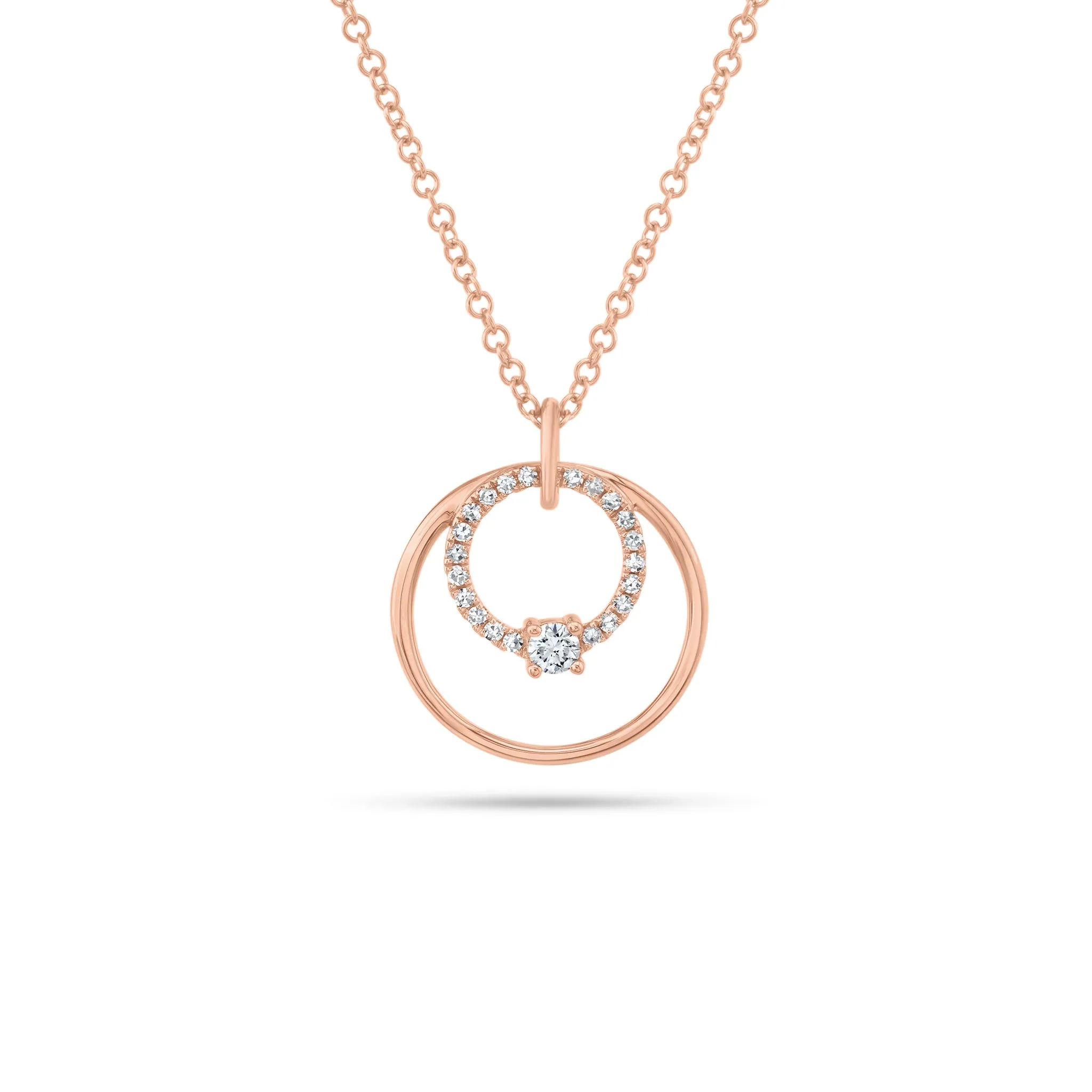 Diamond & Gold Open Circle Pendant