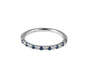 Diamond & Sapphire Half Eternity Band