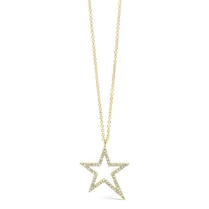 Diamond Asymmetrical Star Pendant Necklace