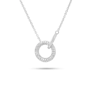 Diamond Circle & Link Pendant Necklace