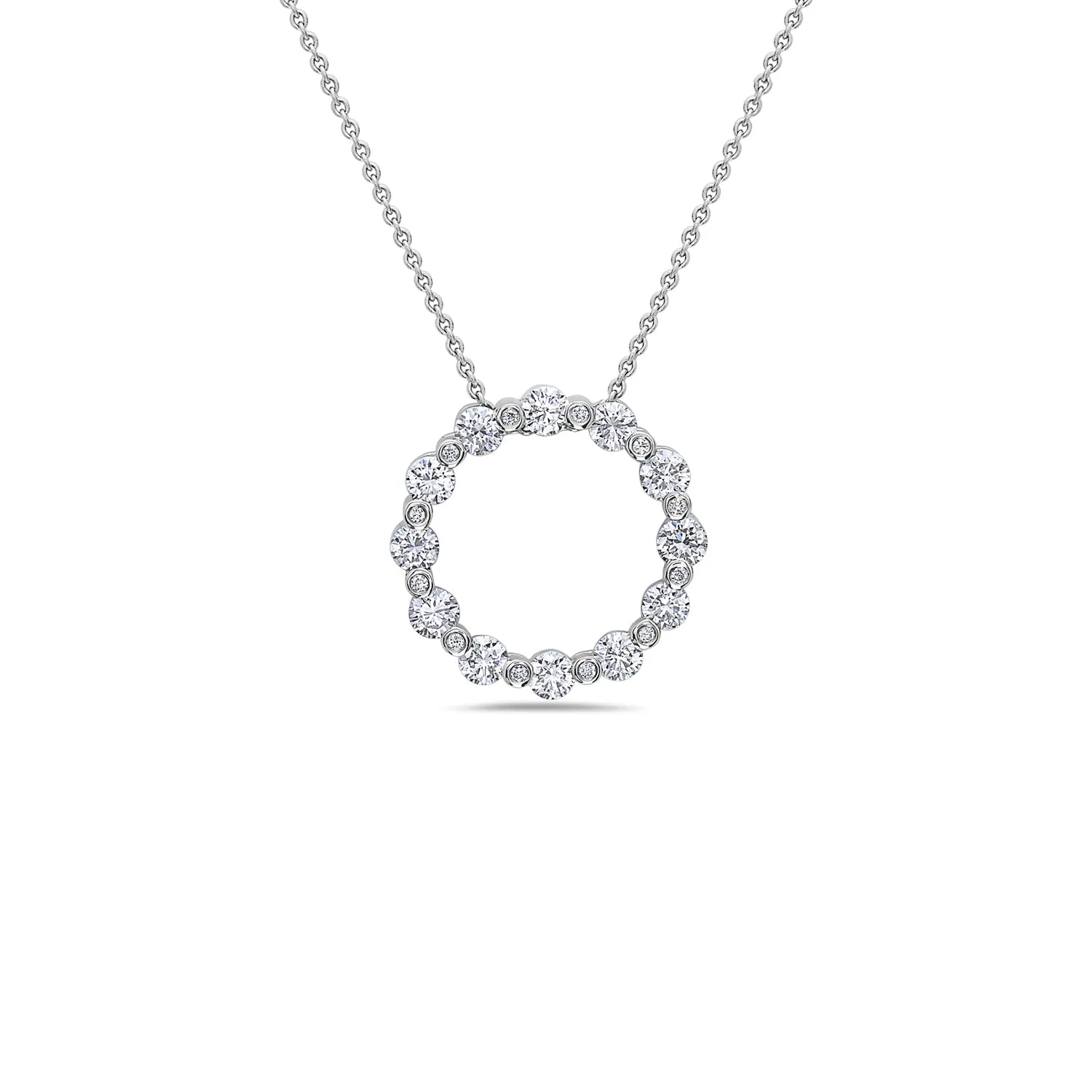 Diamond Circle Pendant Necklace