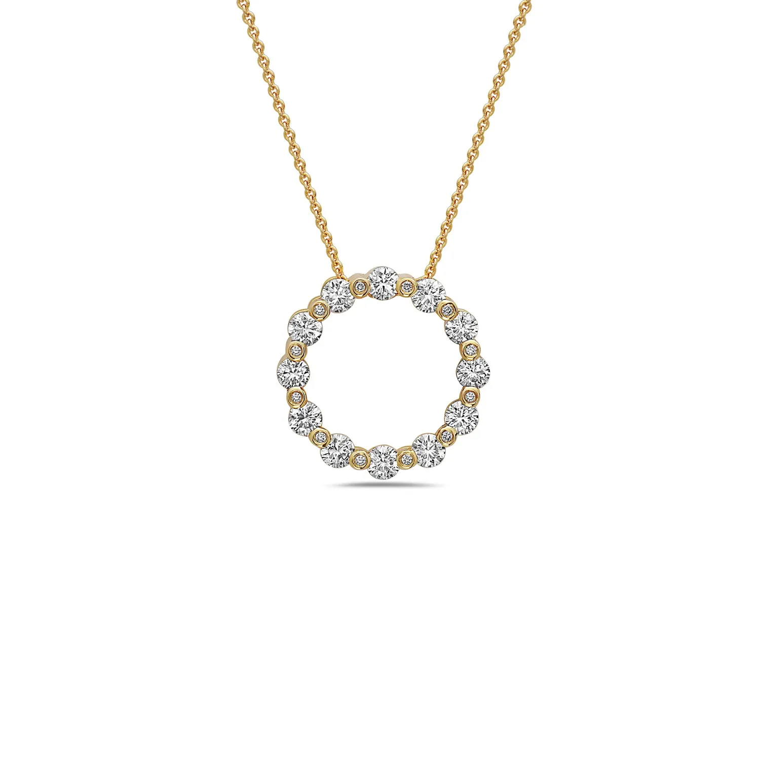 Diamond Circle Pendant Necklace