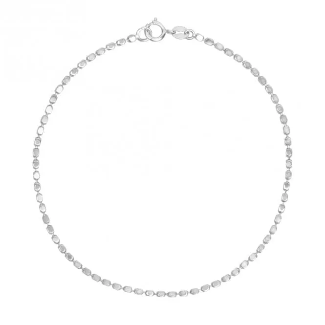 Diamond Cut Chain 9ct White Gold Bracelet GB524