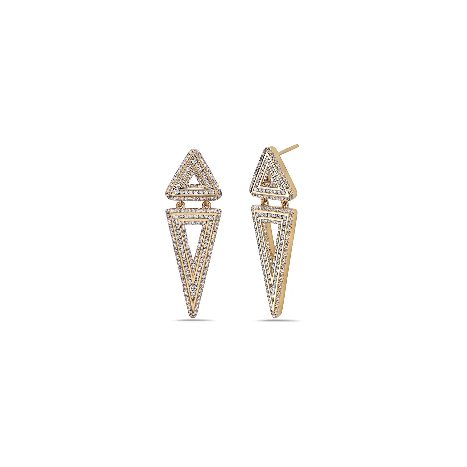 Diamond Double Triangle Earring