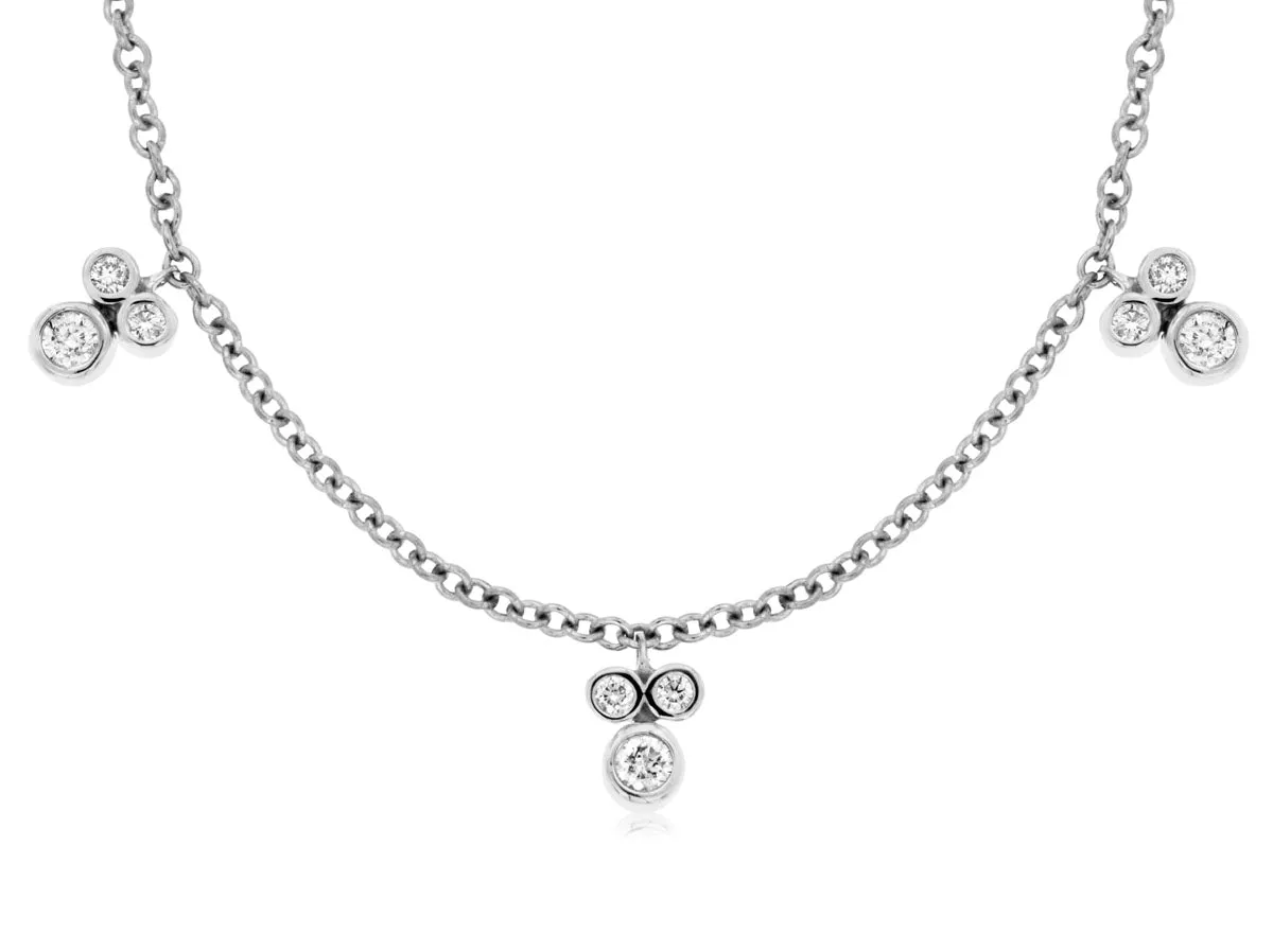 Diamond Drop Bezel Style Chain Necklace