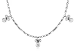 Diamond Drop Bezel Style Chain Necklace