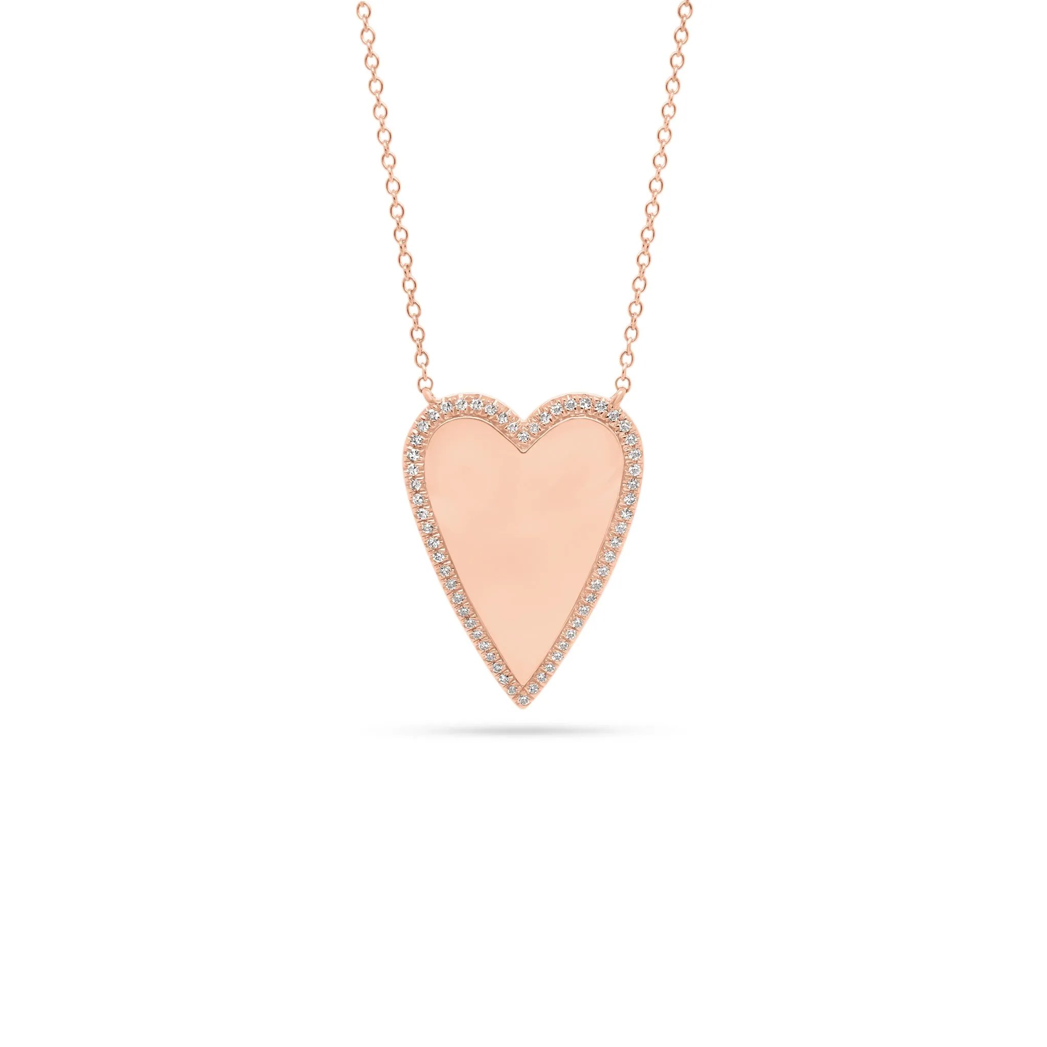 Diamond-Framed Elongated Heart Pendant