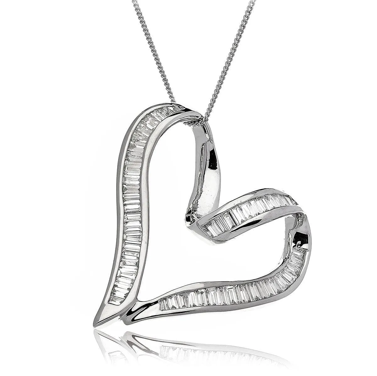 Diamond Heart Pendant in Channel Set