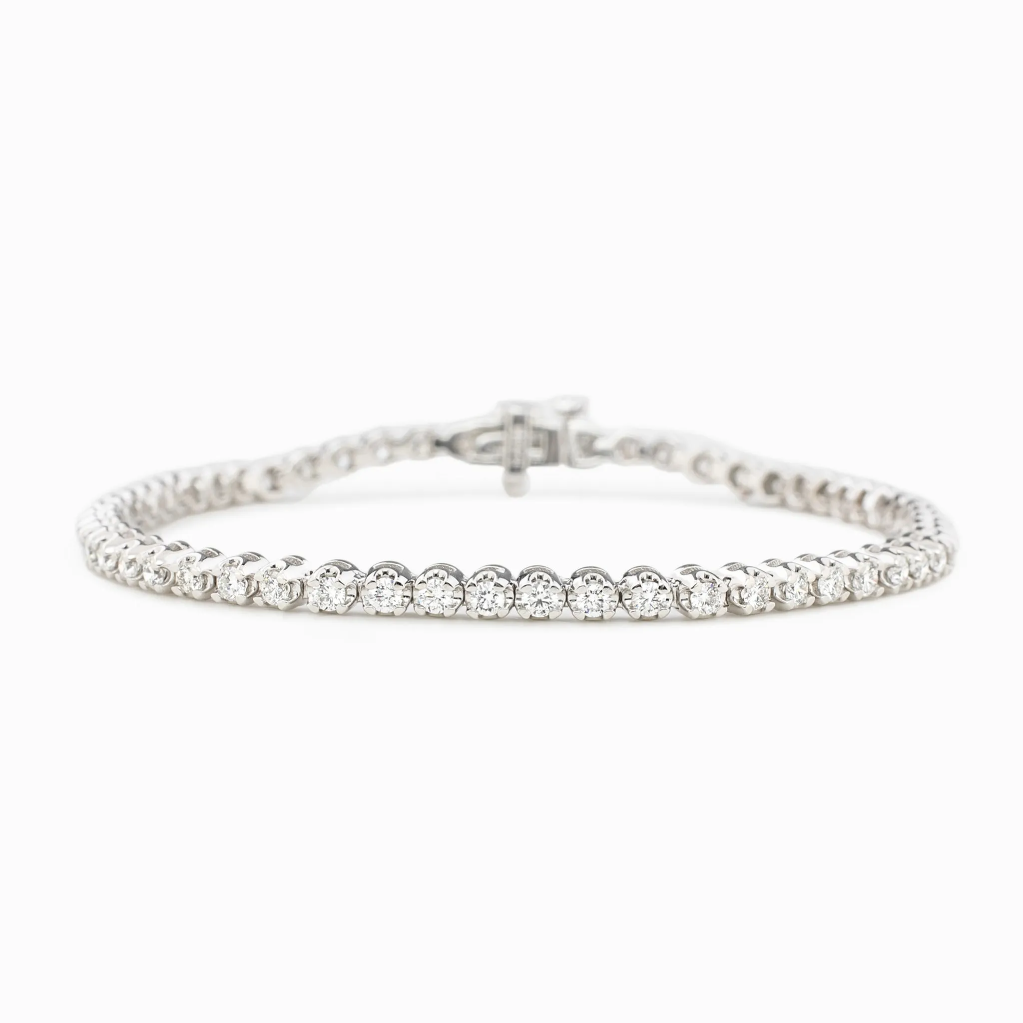 Diamond Illusion Tennis Bracelet 14k White Gold