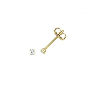 Diamond Jewellery 18ct Gold Diamond 4 Claw Earring Studs EDQ341