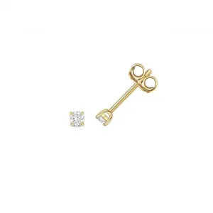 Diamond Jewellery 18ct Gold Diamond 4 Claw Earring Studs EDQ342