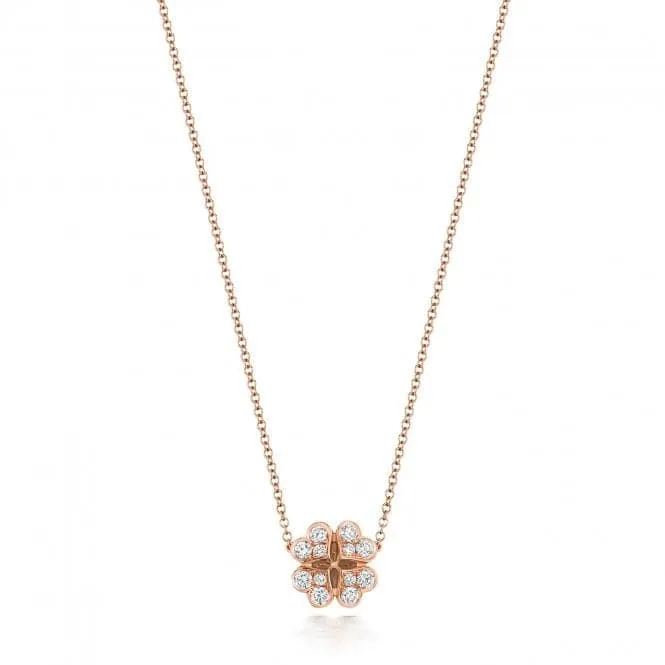 Diamond Jewellery 18ct Gold Diamond Large Clover Necklace NDQ118R