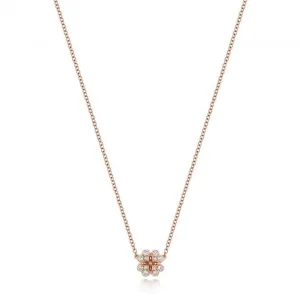 Diamond Jewellery 18ct Rose Gold Diamond Clover Necklace NDQ117R