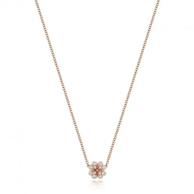 Diamond Jewellery 18ct Rose Gold Diamond Clover Necklace NDQ117R