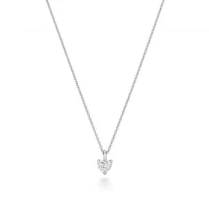 Diamond Jewellery 18ct White Gold Diamond Heart Necklace NDQ156W