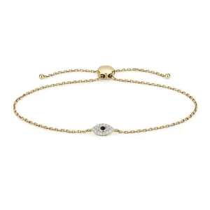 Diamond Jewellery 9ct Gold Diamond Evil Eye Bracelet BD033