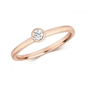 Diamond Jewellery 9ct Rubover Rose Gold Ring RD828R