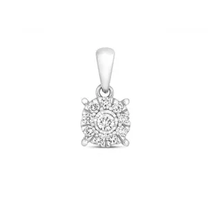 Diamond Jewellery 9ct White Gold Diamond Brilliant Illusion Pendant PD176W