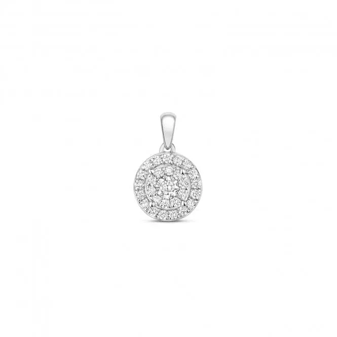 Diamond Jewellery 9ct White Gold Diamond Illusion Cluster Pendant PD148W