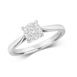 Diamond Jewellery 9k White Gold Ring with 0.25 Carat RD125W