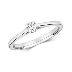 Diamond Jewellery 9K White Gold Solitaire Ring RD617W