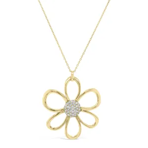 Diamond Open Daisy Pendant Necklace