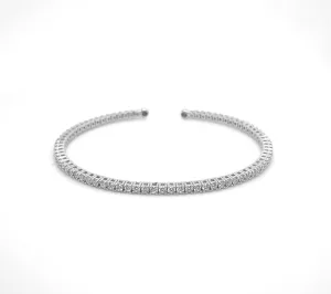 Diamond Open Flex White Gold Bangle B003N