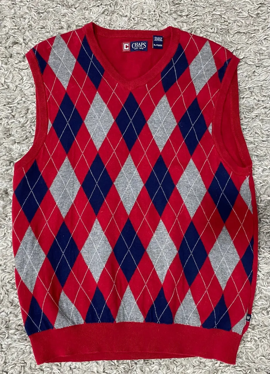 Diamond pattern sweater vest -10pieces