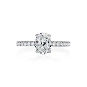 Diamond Pave Engagement Ring with Quilted Interior