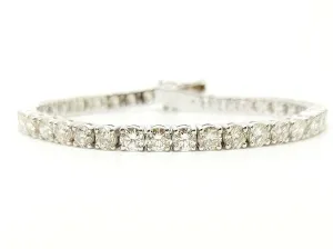 Diamond Tennis Bracelet In 14k White Gold (8.60  Ct) Ad No: 2775