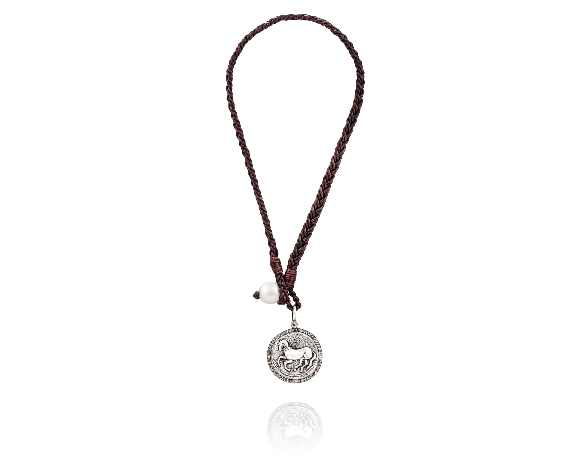 Diamond Trojan Coin Necklace