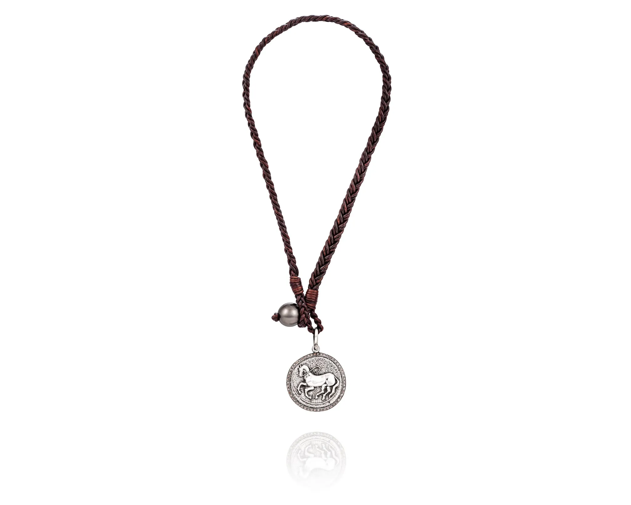 Diamond Trojan Coin Necklace