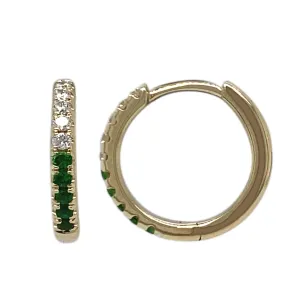 Diamond Tsavorite Hoops 12.5mm