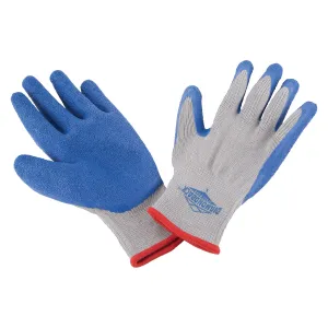 Diamondback GV-SHOWA/L Gripper Work Gloves, Men & Women, 10 in L, Knit Liner Cuff, Rubber Latex Coating, Grey & Blue