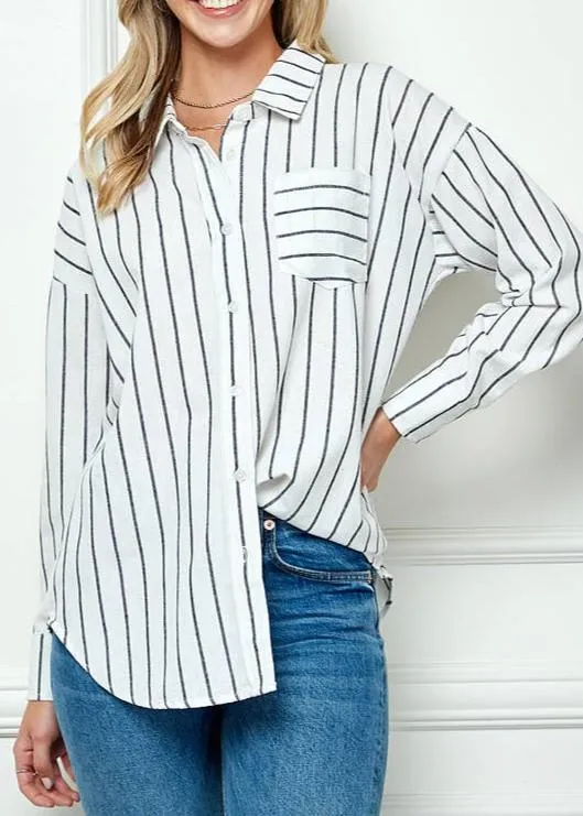 Diana Striped Linen shirt