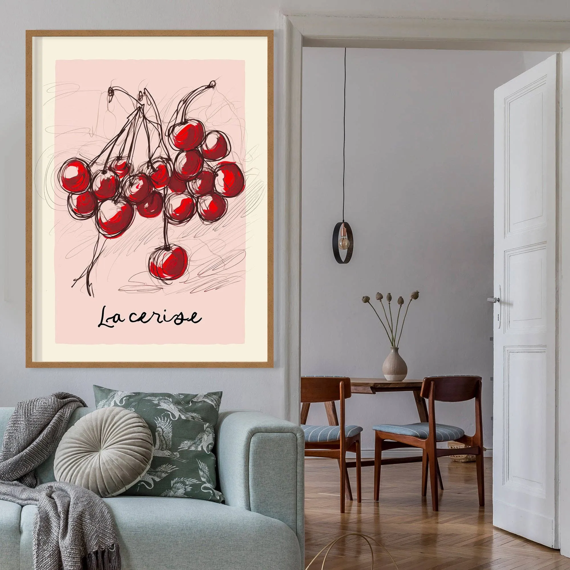 Dibujo abstracto La Cerise Cherries: 19 ¾ x 27 ½ in | 50x70 cm / Mate