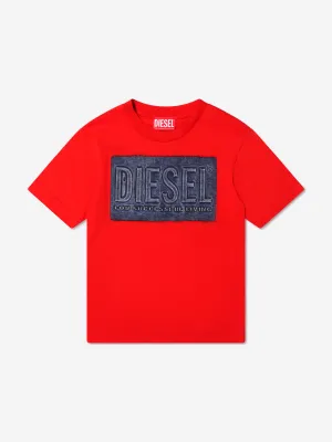 Diesel Boys Logo T-Shirt in Red