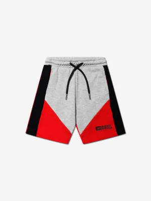 Diesel Boys Tricolour Logo Shorts in Red